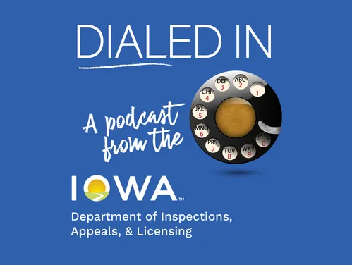 Royal blue DIALED IN podcast logo