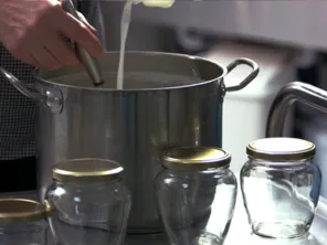 preparing homemade food in jars