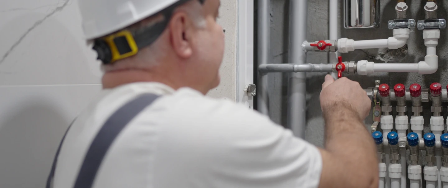 plumber carries out work in the house